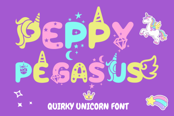 Peppy Pegasus: A Decorative Font for Bold Visuals